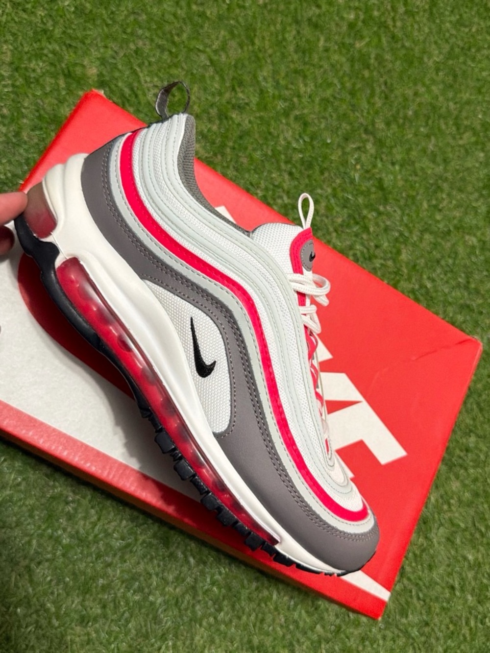 Nike Air Max 97 White Gray Pink Women's Sneaker